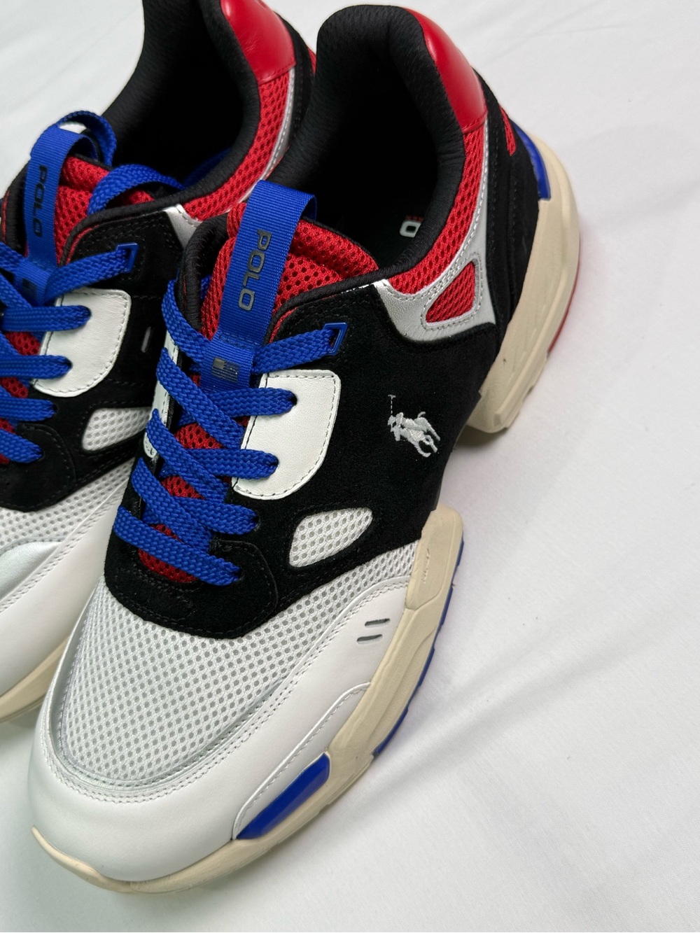 Men’s Sz 13D - Polo Ralph Lauren JGR PP-SK-ATH Sneaker Red/ Black/ Blue NEW